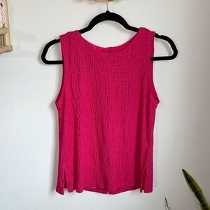 By Anthropologie Pink Button Back Tank Top